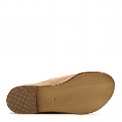 Tmavo béžové kožené uzavreté sandále s otvorenou špičkou PSL3371