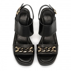 Čierne kožené sandále sohimmo CB4082