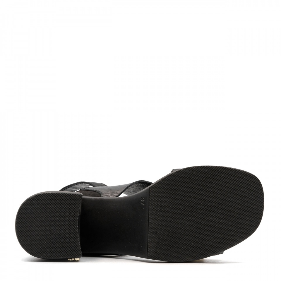 Čierne kožené sandále sohimmo CB4082