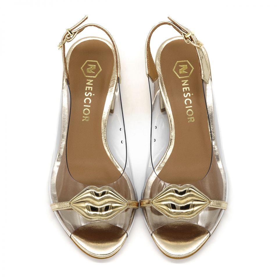 Zlaté elegantné sandále so silikónom 85V
